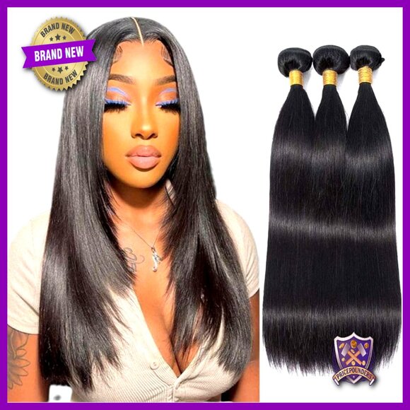 Straight Human Hair Bundles 14 16 18 Inch Brazilian Virgin Hair Extensions